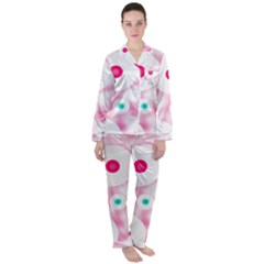 Wallpaper Pink Women s Long Sleeve Satin Pajamas Set	 by Luxe2Comfy