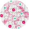 Wallpaper Pink Wooden Puzzle Round View1