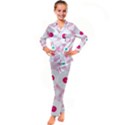 Wallpaper Pink Kids  Satin Long Sleeve Pajamas Set View1