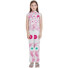 Wallpaper Pink Kids  Sleeveless Ruffle Edge Band Collar Chiffon One Piece by Luxe2Comfy