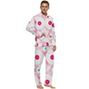 Wallpaper Pink Men s Long Sleeve Velvet Pocket Pajamas Set View2