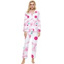 Wallpaper Pink Womens  Long Sleeve Velvet Pocket Pajamas Set View1