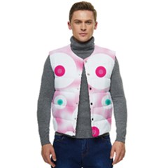 Wallpaper Pink Men s Button Up Puffer Vest	