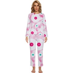 Wallpaper Pink Womens  Long Sleeve Lightweight Pajamas Set by Luxe2Comfy