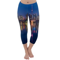 Seaside River Capri Winter Leggings  by artworkshop