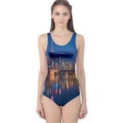 Seaside River One Piece Swimsuit by artworkshop