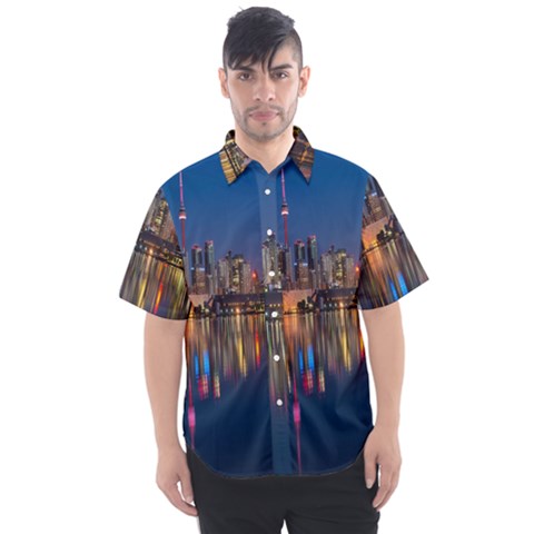 Seaside River Men s Short Sleeve Shirt by artworkshop