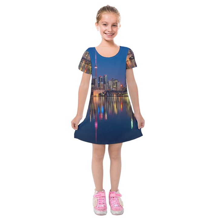 Seaside River Kids  Short Sleeve Velvet Dress