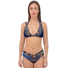 Seaside River Double Strap Halter Bikini Set by artworkshop