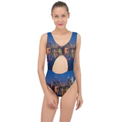 Seaside River Center Cut Out Swimsuit by artworkshop