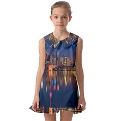 Seaside River Kids  Pilgrim Collar Ruffle Hem Dress by artworkshop