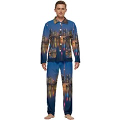 Seaside River Men s Long Sleeve Velvet Pocket Pajamas Set