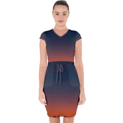 Sky Gradient Capsleeve Drawstring Dress  by artworkshop