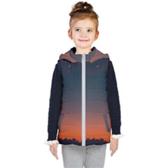 Sky Gradient Kids  Hooded Puffer Vest by artworkshop