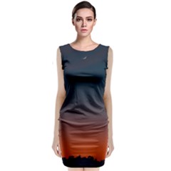 Sky Gradient Sleeveless Velvet Midi Dress by artworkshop