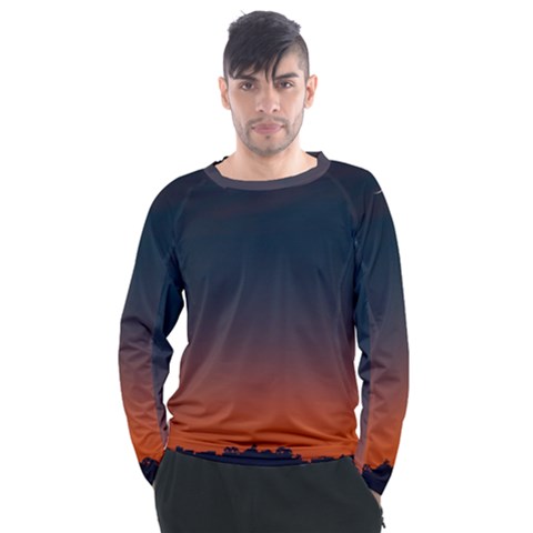 Sky Gradient Men s Long Sleeve Raglan Tee by artworkshop