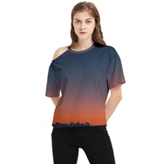 Sky Gradient One Shoulder Cut Out Tee by artworkshop