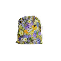 Spring Flowers Drawstring Pouch (small) by artworkshop