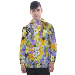 Spring Flowers Men s Front Pocket Pullover Windbreaker by artworkshop