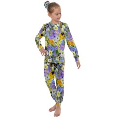 Spring Flowers Kids  Long Sleeve Set  by artworkshop