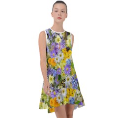 Spring Flowers Frill Swing Dress by artworkshop