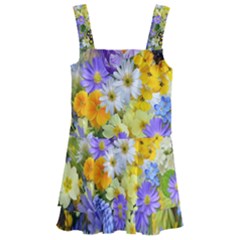 Spring Flowers Kids  Layered Skirt Swimsuit by artworkshop