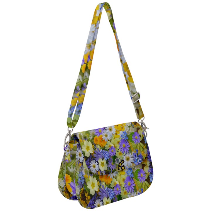 Spring Flowers Saddle Handbag