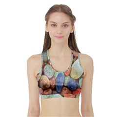 Stones Sports Bra With Border by artworkshop