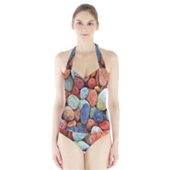 Stones Halter Swimsuit by artworkshop