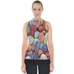 Stones Mock Neck Shell Top by artworkshop