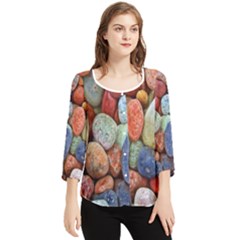 Stones Chiffon Quarter Sleeve Blouse by artworkshop