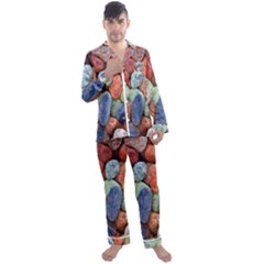 Stones Men s Long Sleeve Satin Pajamas Set