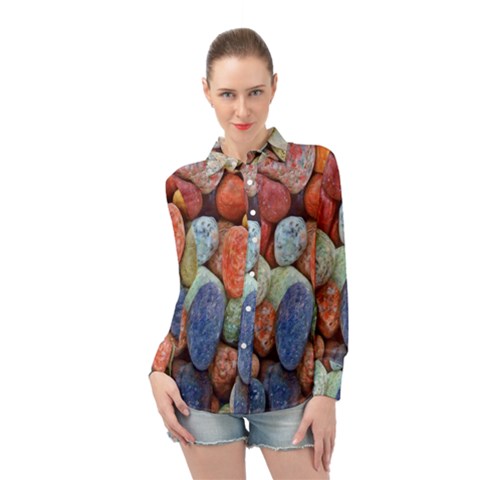 Stones Long Sleeve Chiffon Shirt by artworkshop