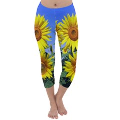 Sunflower Gift Capri Winter Leggings 