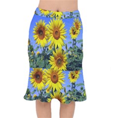 Sunflower Gift Short Mermaid Skirt by artworkshop