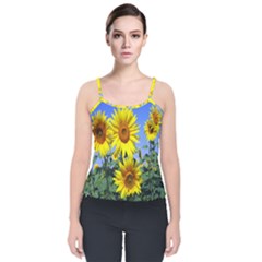 Sunflower Gift Velvet Spaghetti Strap Top by artworkshop