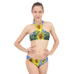 Sunflower Gift High Neck Bikini Set