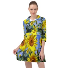 Sunflower Gift Mini Skater Shirt Dress by artworkshop