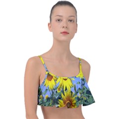 Sunflower Gift Frill Bikini Top by artworkshop