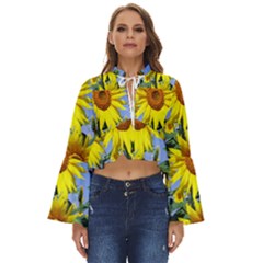 Sunflower Gift Boho Long Bell Sleeve Top by artworkshop