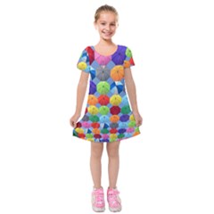 Umbrella Kids  Short Sleeve Velvet Dress by artworkshop