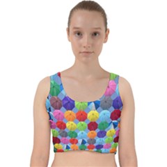 Umbrella Velvet Racer Back Crop Top by artworkshop