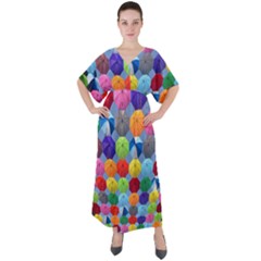 Umbrella V-neck Boho Style Maxi Dress by artworkshop