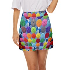 Umbrella Mini Front Wrap Skirt by artworkshop