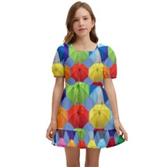 Umbrella Kids  Short Sleeve Dolly Dress by artworkshop