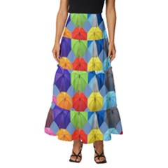 Umbrella Tiered Ruffle Maxi Skirt by artworkshop