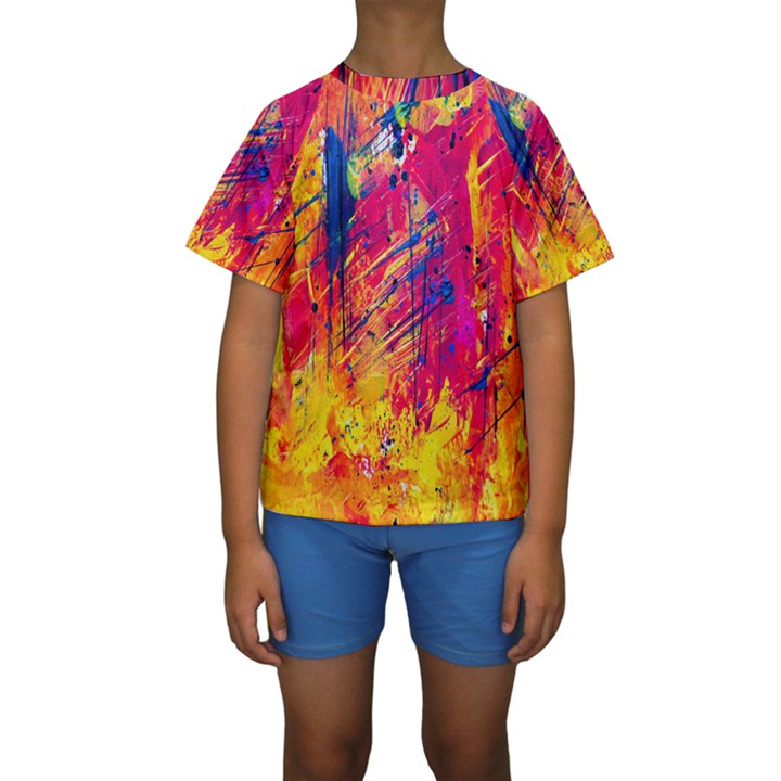 Various Colors Kids  Short Sleeve Swimwear