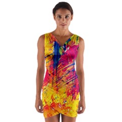 Various Colors Wrap Front Bodycon Dress