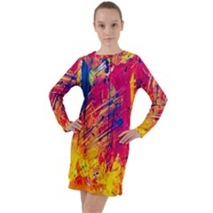 Various Colors Long Sleeve Hoodie Dress by artworkshop