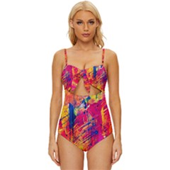 Various Colors Knot Front One-piece Swimsuit by artworkshop